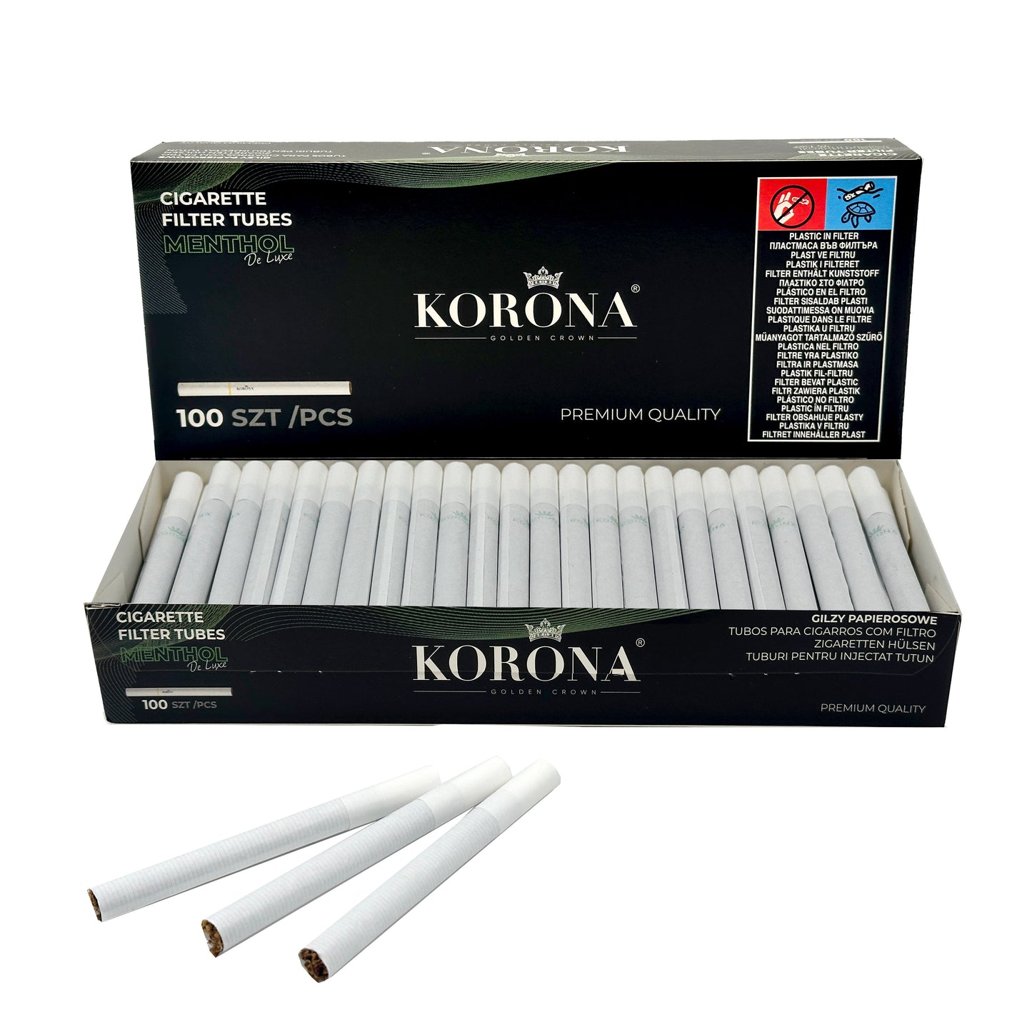 Menthol Filled Korona King Size. 100 Filled Menthol Korona