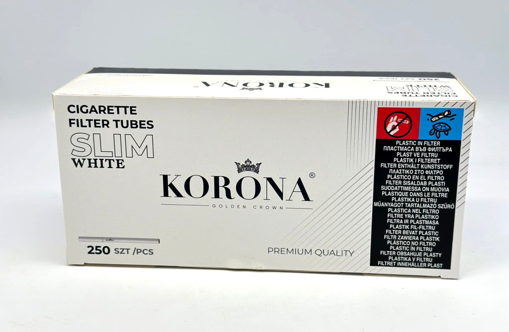 250 X Korona White Filter 6.5mm Slim Tubes