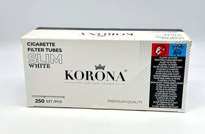 250 X Korona White Filter 6.5mm Slim Tubes
