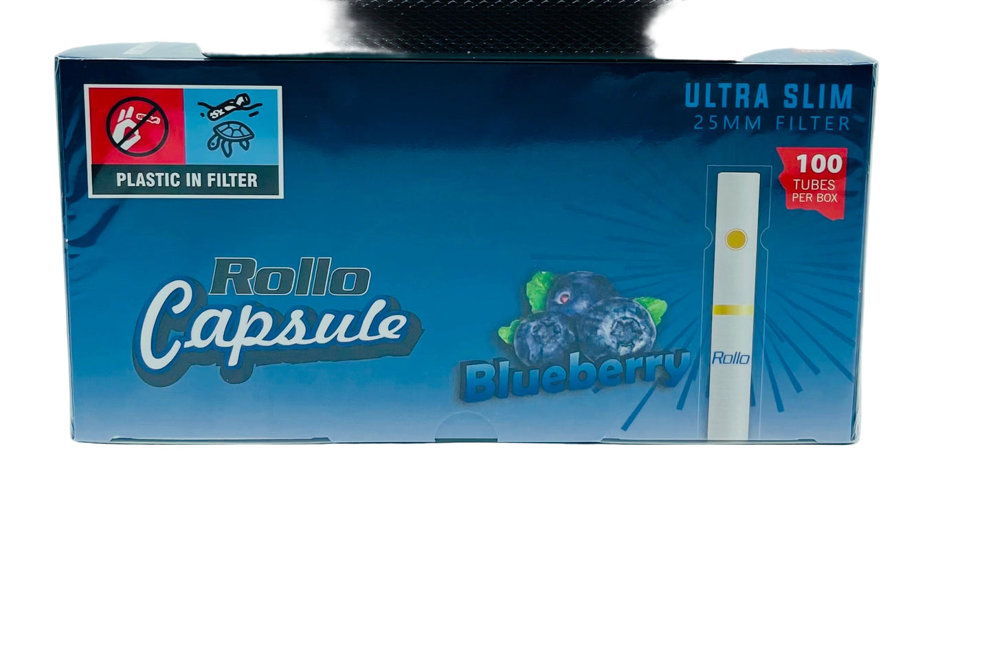 100 X Rollo Ultra Slim Pop Blueberry 25mm Filter Tubes Capsule
