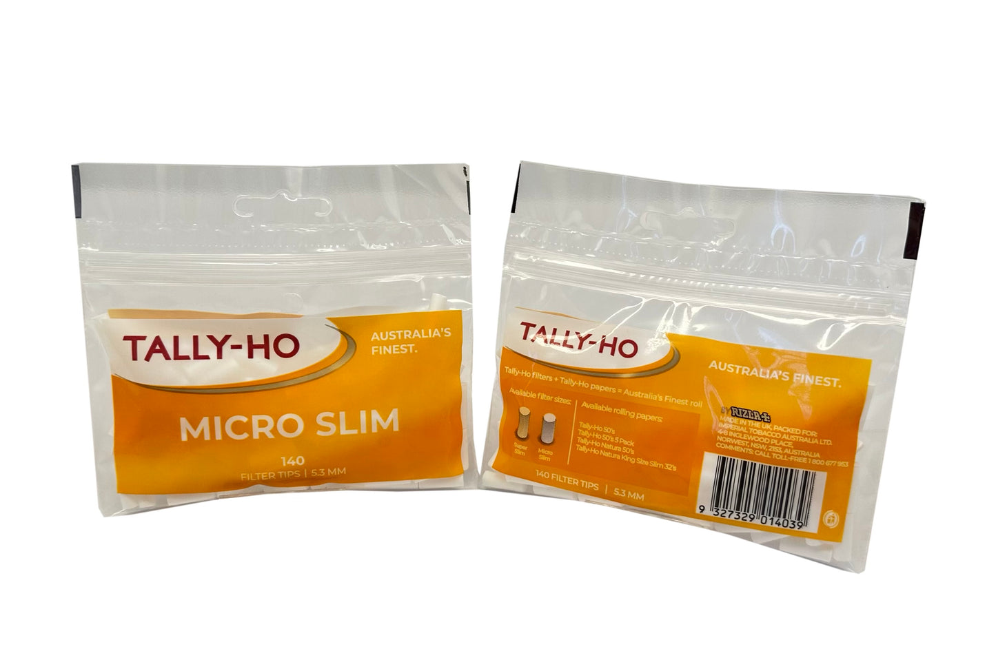 140 X Micro Slim Tally-Ho Filter Tips . One Bag of 140