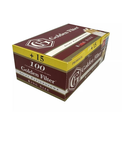 115 X  Golden Filter Tubes King Size 8mm Empty Cigarette Tubes.one pack has 115 Tubes