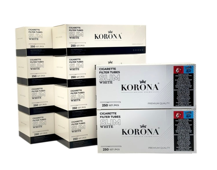 250 X Korona White Filter 6.5mm Slim Tubes