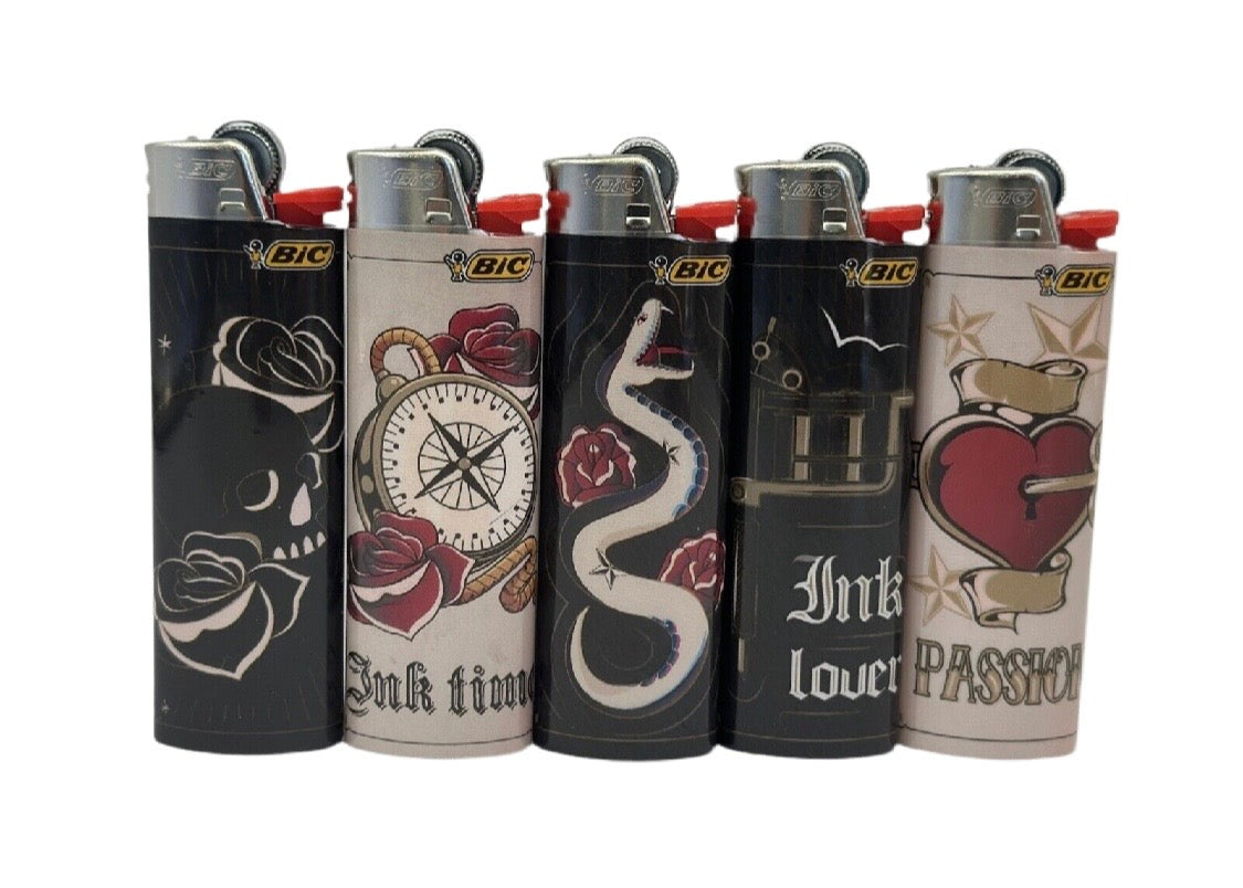 1 X Large Bic Tattoo Lighter.Colours and designs selected randomly