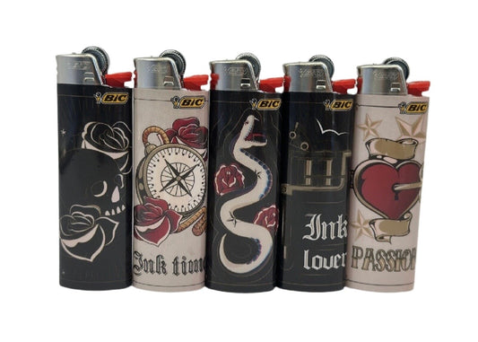 1 X Large Bic Tattoo Lighter.Colours and designs selected randomly